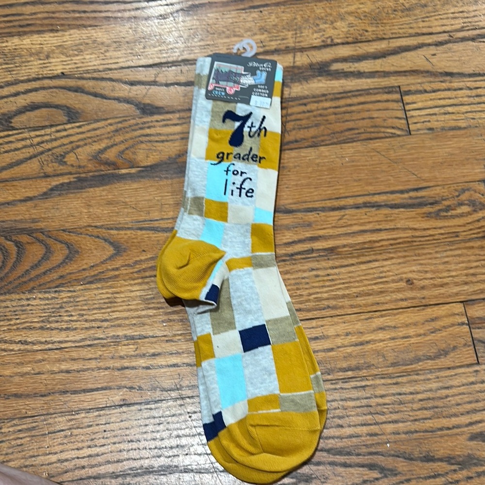 Blue Q Yellow and Blue Casual Socks Geometric Design